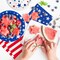 4th of July Party Supplies Set - American Flag Patriotic Theme Kit for Independence & Election Day Decorations,Disposable Paper Napkins for Patriotic & 4th of July Party Decorations,48 Pack